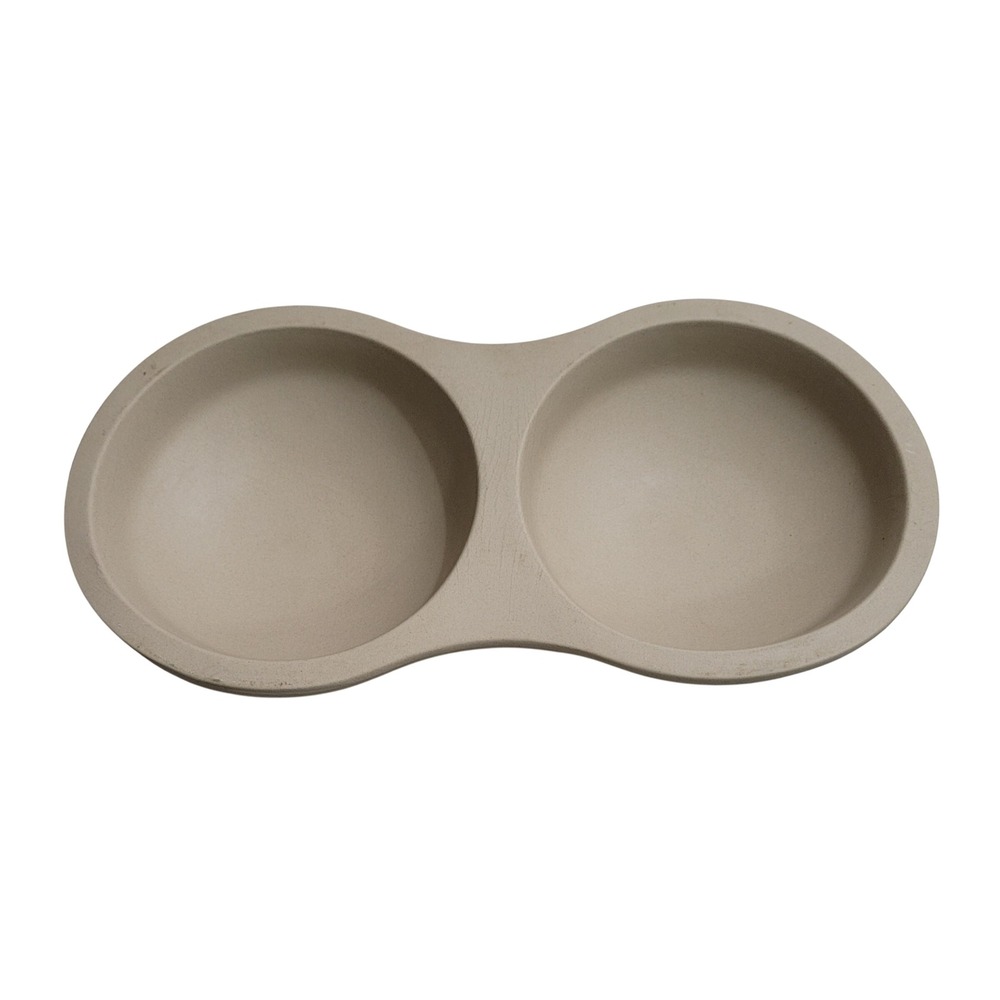 Pampered Chef unglazed natural stone Double Dipper Baker 2194 Family Heritage